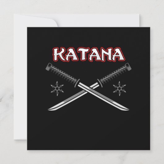 Katana Sword Ninja Japans Kunst Japan Samurai Gift Kaart (Voorkant)