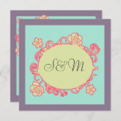 Katb islamique de faire-part de mariage de fleur (Devant / Derrière)