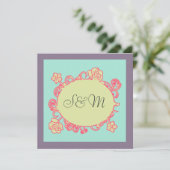 Katb islamique de faire-part de mariage de fleur (Debout devant)