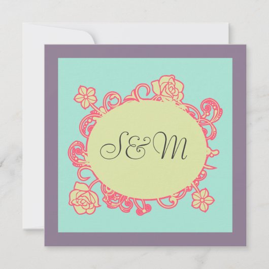 Katb islamique de faire-part de mariage de fleur (Devant)