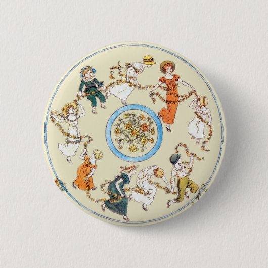 Kate Greenaway Dancing Children Button Badge (Voorkant)