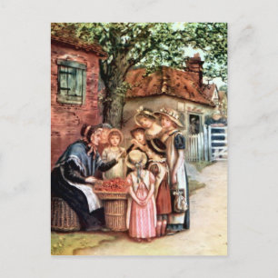 Kate Greenaway: De kersenvrouw Briefkaart