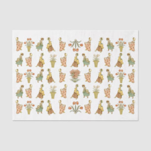 Kate Greenaway Victoriaans Meisje Bloem Kind Tissuepapier