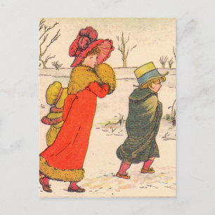Kate Greenaway winterscène Briefkaart