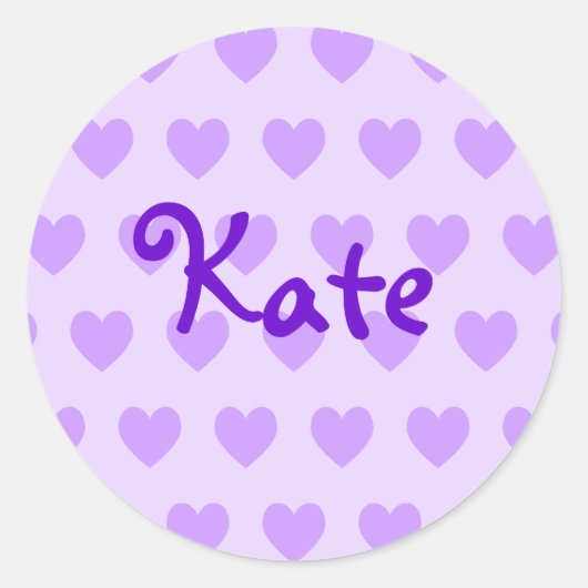 Kate in het Paars Ronde Sticker (Voorkant)
