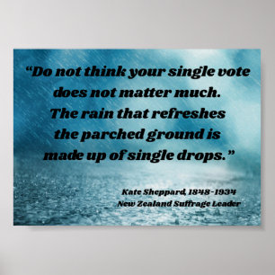 Kate Sheppard Suffrage Quote Nieuw-Zeeland Strijd  Poster