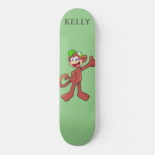 Kateboard met aap, aangepaste naam. skateboard (Voorkant)