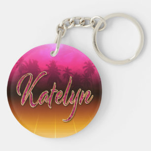 Katelyn Prénom Golden rose Porte-clés