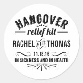 Kater Relief Kit | Apothecaris bruiloft gunst Ronde Sticker (Voorkant)