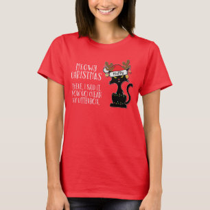 Katerig kerstfeest een sarcastische kat aanpasbare t-shirt