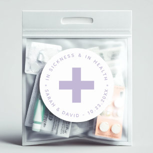 Katerkit Lavendel Kruis In ziekte en gezondheid Ronde Sticker