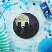 Katerwauling, Katten in het maanlicht. Papieren Bordje (Feest)