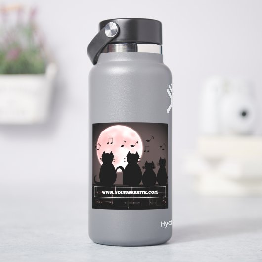 Katerwauling, Katten in het maanlicht. Sticker (HydroFlask)
