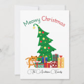 Katetjes Kerstmis, Stoute Kat, Grappig, Humor Feestdagenkaart (Voorkant)