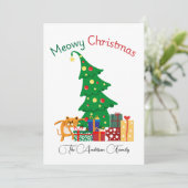 Katetjes Kerstmis, Stoute Kat, Grappig, Humor Feestdagenkaart (Staand voorkant)