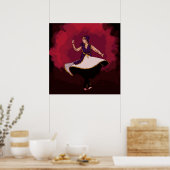 Kathak Dancer - een solovoorstelling in de vector Poster (Keuken)