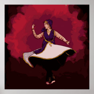 Kathak-danser - een solovoorstelling in Vector Poster