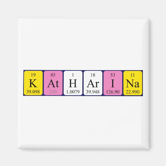 Katharina periodieke lijstnaam magnet magneet (Voorkant)