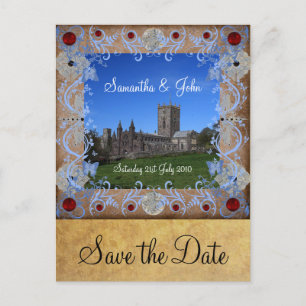 Kathedraal Fotolijst Save the Date Briefkaart