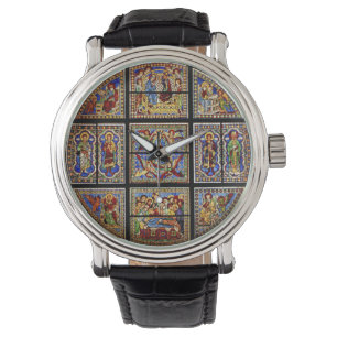 kathedraal Glas in lood Venster Horloge