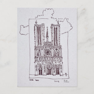 Kathedraal Notre-Dame de Paris Ille de la Cite Briefkaart