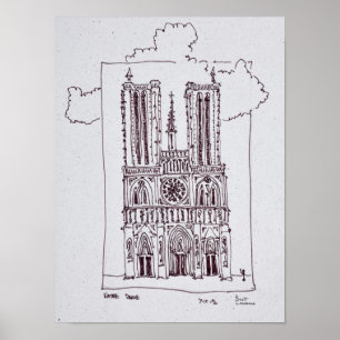 Kathedraal Notre-Dame de Paris Ille de la Cite Poster