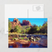 Kathedraal Rock reflecterend in Oak Creek Briefkaart (Voorkant / Achterkant)
