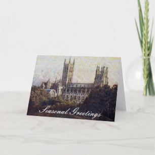 kathedraal van Canterbury Print Christmas Kaart