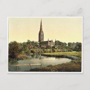 Kathedraal van de rivier Salisbury, Engeland, zeld Briefkaart