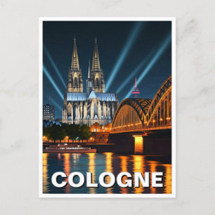 Kathedraal van Keulen Duitsland Nachtreizen Briefkaart