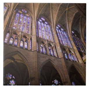 Kathedraal van León, glas-in-loodramen binnenin Tegeltje