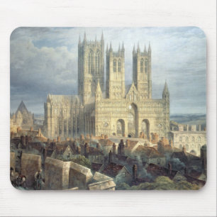Kathedraal van Lincoln uit het noordwesten, c.1850 Muismat
