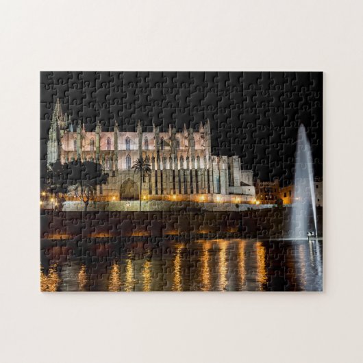 Kathedraal van Palma de Mallorca 's nachts - Spanj Legpuzzel (Horizontaal)