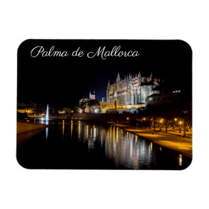 Kathedraal van Palma de Mallorca 's nachts - Spanj Magneet