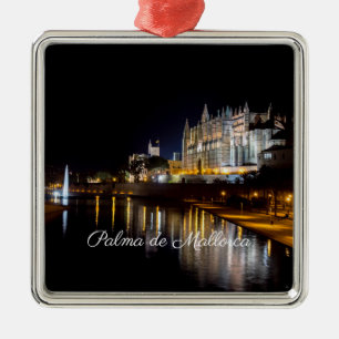 Kathedraal van Palma de Mallorca 's nachts - Spanj Metalen Ornament