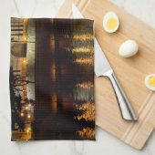 Kathedraal van Palma de Mallorca 's nachts - Spanj Theedoek (Quarter Fold)