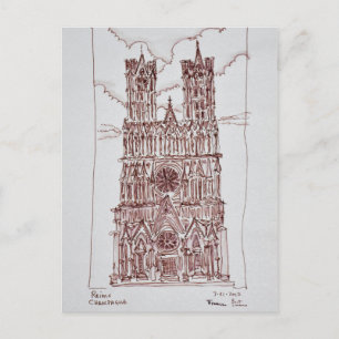 Kathedraal van Reims Champagne Regio, Frankrijk Briefkaart