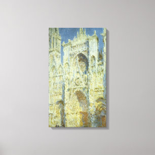 Kathedraal van Rouen Westgevel Zonlicht, Claude Mo Canvas Afdruk