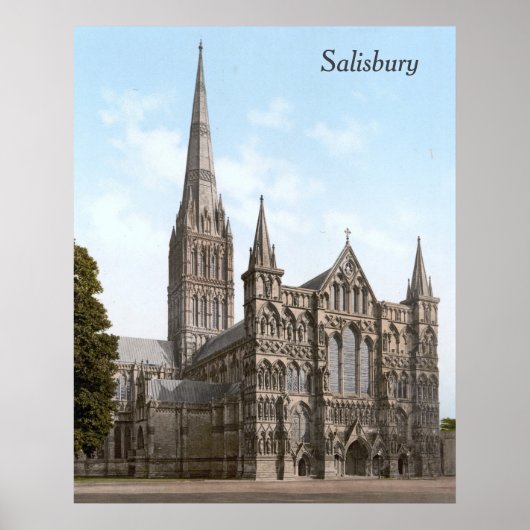 Kathedraal van Salisbury in Engeland (1900) Poster (Voorkant)