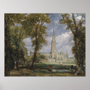 Kathedraal van Salisbury vanuit de tuin (Const.) Poster