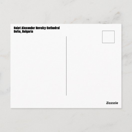 Kathedraal van Sint-Alexander Nevski Briefkaart (Achterkant)