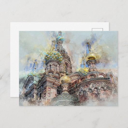 Kathedraal van Sint-Petersburg, Rusland Briefkaart (Voorkant / Achterkant)