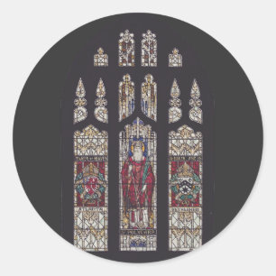 Kathedraal van Sint-Polycarpus Glas-in-loodkunst Ronde Sticker