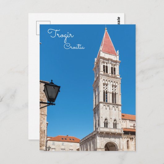 Kathedraal van St. Laurens toren inTrogir - Kroati Briefkaart (Voorkant / Achterkant)