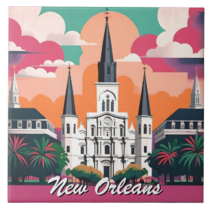 Kathedraal van St. Louis in New Orleans onder een Tegeltje