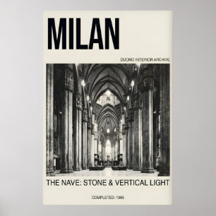Kathedraal wandkunst Milaan Duomo interieur Poster