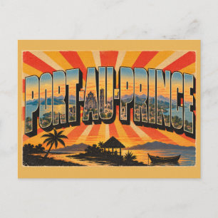 Kathedraalruïne Port-au-Prince Bergen Vintage Briefkaart