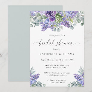 Katherine Elegant Floral Lavender Vrijgezellenfees Kaart