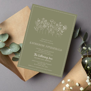 Katherine Floral Gecurreerde kleuren Vrijgezel Kaart
