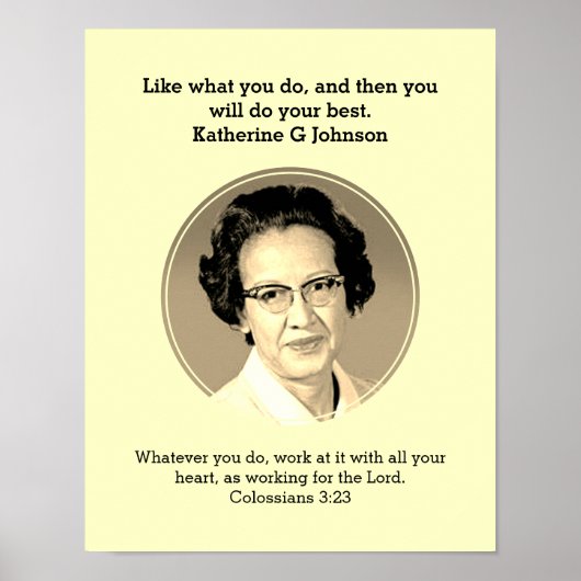 KATHERINE G JOHNSON Quote Custom Scripting BHM Poster (Voorkant)